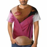 yanfind Adult Full Print T-shirts (men And Women) Afro Alone Appearance Arms Around Legs Brunette Calm Casual Colorful Complexion