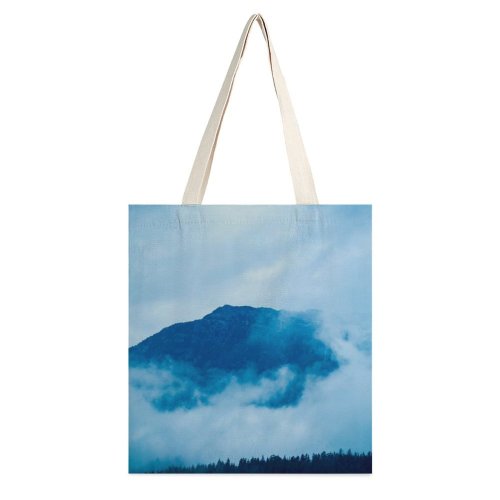 yanfind Great Martin Canvas Tote Bag Double Cloud Outdoors Sky Cumulus Tree Moody Landscape Forest Fog Mist white-style1 38×41cm