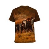 yanfind Adult Full Print T-shirts (men And Women) Agriculture Blurred Cattle Country Countryside Cow Farm Farmland Field Grass Grassland