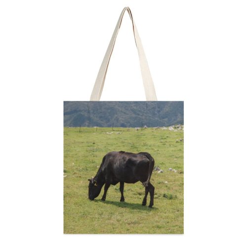 yanfind Great Martin Canvas Tote Bag Double Cattle Cow Field Grassland Outdoors Countryside Farm Rural Meadow Pasture Ranch Grazing white-style1 38×41cm