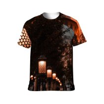 yanfind Adult Full Print T-shirts (men And Women) Aged Alley Ancient Architecture Attract Building Cathedral Church Cloudless Construction