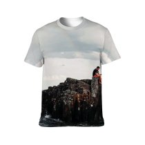yanfind Adult Full Print T-shirts (men And Women) Alone Bay Beach Calm Cliff Coast Space Distant Dramatic Foam Freedom
