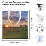 yanfind Great Martin Canvas Tote Bag Double Field Grassland Outdoors Countryside Rouse Hill Regional Park Nsw Australia Dusk Sunset white-style1 38×41cm
