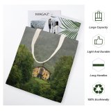 yanfind Great Martin Canvas Tote Bag Double Building Cottage Housing Outdoors Countryside Rural Plant Tree Villa Abies Fir Vegetation white-style1 38×41cm