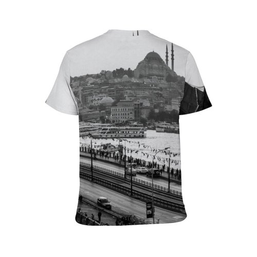 yanfind Adult Full Print T-shirts (men And Women) Amazing Ancient Architecture Attract Boat Building Bw City Cityscape Cloudy