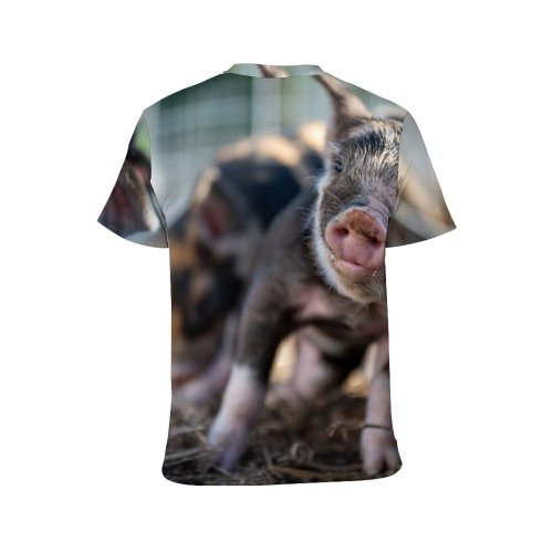 yanfind Adult Full Print T-shirts (men And Women) Adorable Baby Countryside Creature Cute Daytime Domesticated Enclosure Farm Farming Farmland