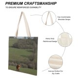 yanfind Great Martin Canvas Tote Bag Double Field Grassland Outdoors Countryside Farm Rural Meadow Pasture Ranch Grazing Leicestershire Uk white-style1 38×41cm