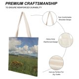 yanfind Great Martin Canvas Tote Bag Double Field Outdoors Grassland Countryside Farm Rural Pasture Isle Meadow Land Ranch Landscape white-style1 38×41cm