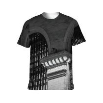 yanfind Adult Full Print T-shirts (men And Women) America Arched Architecture Attract Building Bw City Column Construction Decor Destination