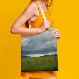 yanfind Great Martin Canvas Tote Bag Double Field Grassland Outdoors Countryside Farm Rural Meadow Pasture Ranch Land Grazing Grass white-style1 38×41cm