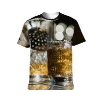 yanfind Adult Full Print T-shirts (men And Women) Alcohol Bar Counter Beverage Cocktail Details Cubes Mix Glass Nobody