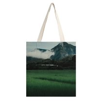 yanfind Great Martin Canvas Tote Bag Double Field Grassland Outdoors Countryside Paddy Grey Chiang Thalande Trip Cloud white-style1 38×41cm