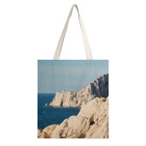 yanfind Great Martin Canvas Tote Bag Double Cliff Outdoors Promontory Scenery Rocks Rocher Bleu Ciel Sky Island Ile Sea white-style1 38×41cm