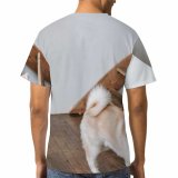 yanfind Adult Full Print T-shirts (men And Women) Adorable Akita Inu Apartment Attentive Blurred Calm Creature Curious Cute Daylight