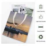 yanfind Great Martin Canvas Tote Bag Double Boat Transportation Vehicle Vessel Watercraft Waterfront Ganges Harbour Salt Spring Island Bc white-style1 38×41cm