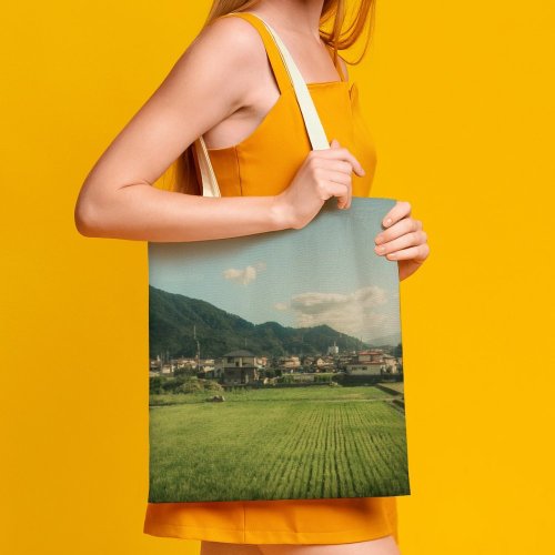 yanfind Great Martin Canvas Tote Bag Double Field Grassland Outdoors Countryside Paddy Train Transportation Vehicle Anime Japan Rural Plant white-style1 38×41cm