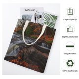 yanfind Great Martin Canvas Tote Bag Double Creek Outdoors Bond Falls Waterfalls Trout United States River Waterfall Flora white-style1 38×41cm