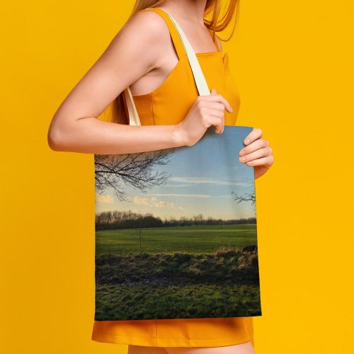 yanfind Great Martin Canvas Tote Bag Double Field Grassland Outdoors Countryside Farm Rural Meadow Pasture Plant Tree Landscape Grass white-style1 38×41cm