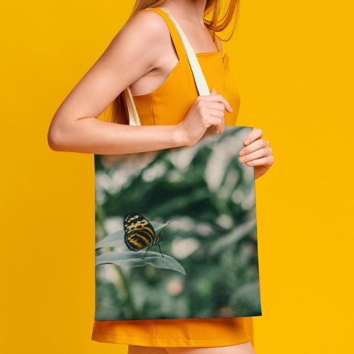 yanfind Great Martin Canvas Tote Bag Double Butterfly Insect Invertebrate Perch Bug Plant Moth Wing Leaves Leaf Macro Botanic white-style1 38×41cm