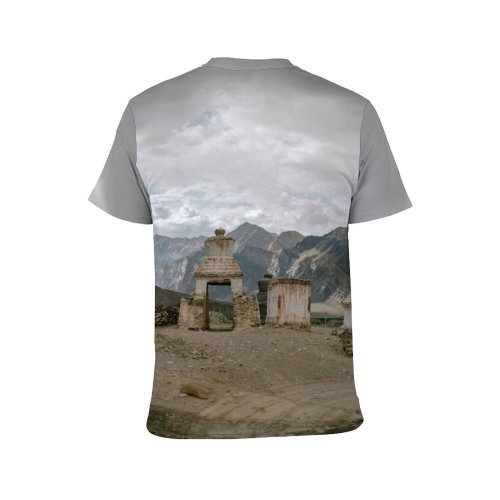 yanfind Adult Full Print T-shirts (men And Women) Ancient Architecture Attract Belief Buddhism Buddhist Chorten Cloudy Destination Exterior Faith