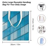 yanfind Great Martin Canvas Tote Bag Double Building Wrocaw Poland Exterior Cloud Sky Mirror Wall Checkerboard Reflection Aqua white-style1 38×41cm