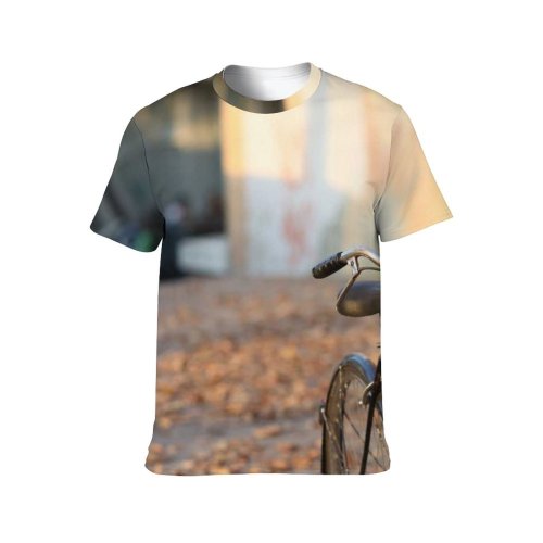 yanfind Adult Full Print T-shirts (men And Women) Aged Area Asphalt Autumn Basket Bicycle Bike Blurred Building Calm City Cycle