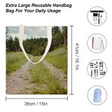 yanfind Great Martin Canvas Tote Bag Double Field Grassland Outdoors Plant Tree Abies Fir Countryside Farm Meadow Rural Marquette white-style1 38×41cm