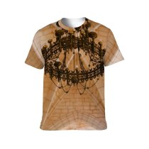 yanfind Adult Full Print T-shirts (men And Women) Aged Arched Architecture Cathedral Catholic Chandelier Church Decor Decoration Decorative