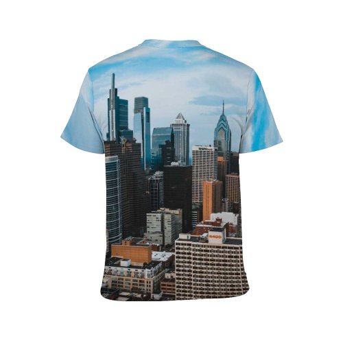 yanfind Adult Full Print T-shirts (men And Women) Accommodation Aerial America Apartment Architecture Avenue Building Center Central City Cityscape Commerce