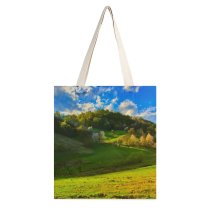 yanfind Great Martin Canvas Tote Bag Double Field Grassland Outdoors Countryside Farm Rural Meadow Scenery Grass Plant Pasture Azure white-style1 38×41cm