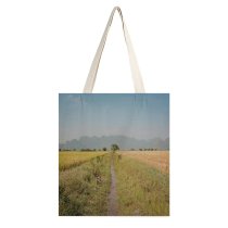 yanfind Great Martin Canvas Tote Bag Double Field Grassland Outdoors Ground Road Hpa white-style1 38×41cm