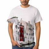 yanfind Adult Full Print T-shirts (men And Women) Accommodation Aged Architecture Boat Building Canal City Cityscape Clear Cloudless Condominium Damage