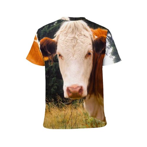 yanfind Adult Full Print T-shirts (men And Women) Agriculture Beef Calf Cow Farm Farming Farmland Field Grass Graze Land Meadow