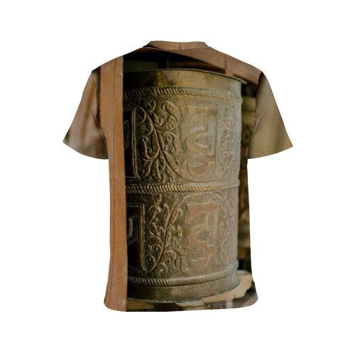 yanfind Adult Full Print T-shirts (men And Women) Aged Art Blurred Buddhism Buddhist Carved Church Cylinder Daylight Decorative