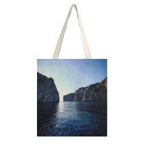 yanfind Great Martin Canvas Tote Bag Double Cliff Outdoors Promontory Scenery Ocean Sea Coast Shoreline Public Domain white-style1 38×41cm