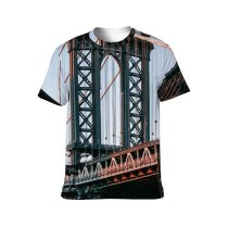 yanfind Adult Full Print T-shirts (men And Women) Aged America Arch Architecture Sky Brooklyn Building Calm Center City Clear