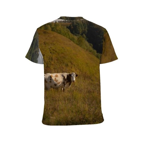 yanfind Adult Full Print T-shirts (men And Women) Agriculture Bovine Cattle Countryside Cow Ecology Farm Farmland Fauna Field Flora Grass