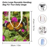 yanfind Great Martin Canvas Tote Bag Double Butterfly Insect Invertebrate Monarch Plant Birds Flower white-style1 38×41cm