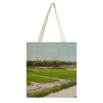 yanfind Great Martin Canvas Tote Bag Double Field Grassland Outdoors Countryside Paddy Plant Vegetation Rural Stock white-style1 38×41cm