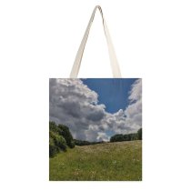 yanfind Great Martin Canvas Tote Bag Double Field Grassland Outdoors Countryside Farm Rural Meadow Cloud Cumulus Sky Azure Pasture white-style1 38×41cm