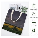 yanfind Great Martin Canvas Tote Bag Double Field Outdoors Grassland Oppenheim Grey Countryside Farm Rural Meadow Sky Colorful white-style1 38×41cm