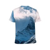 yanfind Adult Full Print T-shirts (men And Women) Alpine Altitude Amazing Sky Breathtaking Calm Cloudy Daytime Explore Frozen Geology