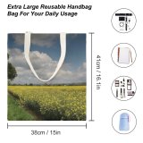 yanfind Great Martin Canvas Tote Bag Double Field Grassland Outdoors Countryside Farm Meadow Rural white-style1 38×41cm