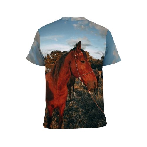 yanfind Adult Full Print T-shirts (men And Women) Agriculture Calm Cow Creature Curious Equestrian Equine Evening Farm Farmland Fauna Field