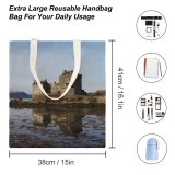 yanfind Great Martin Canvas Tote Bag Double Building Architecture Fort Eilean Donan United Moat Promontory Castle Scottish Loch white-style1 38×41cm