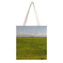 yanfind Great Martin Canvas Tote Bag Double Field Grassland Outdoors Countryside Paddy Central Java Rural Farm Plant Vegetation white-style1 38×41cm