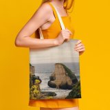 yanfind Great Martin Canvas Tote Bag Double Cliff Outdoors Shark Fin Cove Ocean Davenport United States Promontory Beach Coast white-style1 38×41cm
