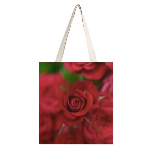 yanfind Great Martin Canvas Tote Bag Double Flower Plant Rose Arrangement Bouquet white-style1 38×41cm