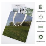 yanfind Great Martin Canvas Tote Bag Double Field Grassland Outdoors Countryside Farm Rural Meadow Grass Plant Novopolotsk Беларусь Pasture white-style1 38×41cm