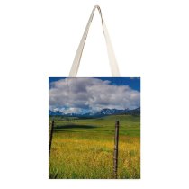yanfind Great Martin Canvas Tote Bag Double Field Grassland Outdoors Countryside Farm Meadow Rural Scenery Land Landscape white-style1 38×41cm